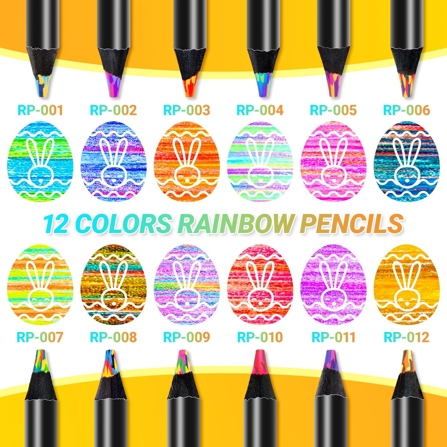 Yangmei Art Supplies. 12 Rainbow Pencils. Teen Girl Gifts Trendy Stuff | Stocking Stuffers. Arts and Crafts for Kids Ages 8-12. Gifts for 5-12 Year Old Girl. Party Favors for Kids 8-12 - Image 3
